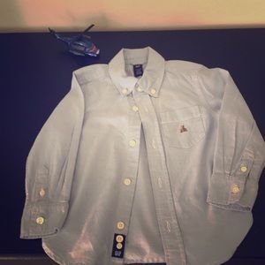 Gap boys blue button down shirt
